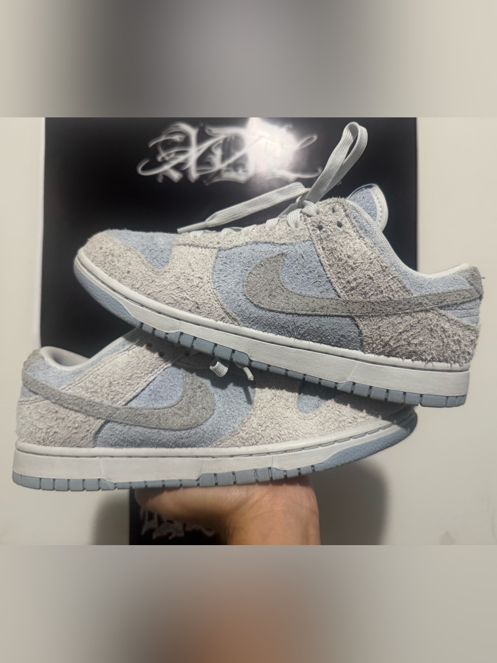 Nike dunk low suede light army blue photon dust size 8.5 men